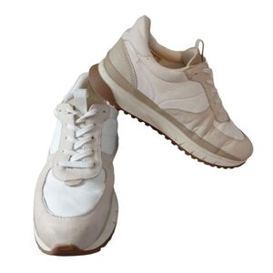 Madewell Kick Off Trainers White and Tan Athletic Sneakers Women's Size 8.5